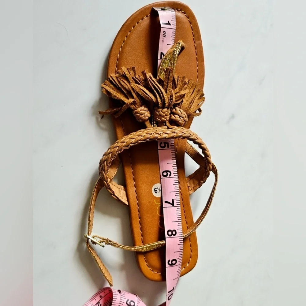 Sugar Braided Tassel Sandals - Size 6.5, NWOT